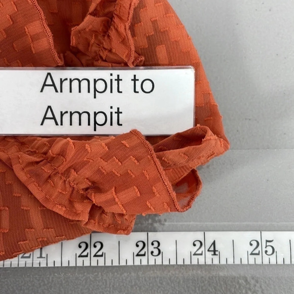 Ryegrass Dress NWT V Neck Ruffles Knee Length Foxtail Orange XX Large XXL - Picture 15 of 17